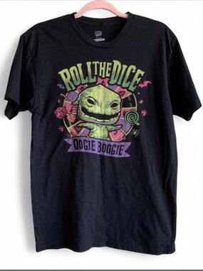 Roll The Dice Oogie Boogie Graphic Tee - Black with Neon Print size Medium